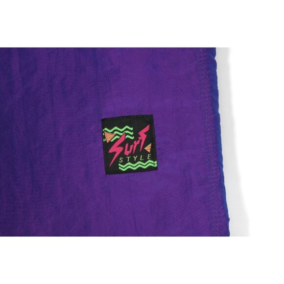 Vintage 80s Surf Style Purple Windbreaker Jacket Break Dancing - One Size - 113 - Picture 4 of 7